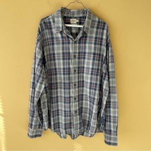 FAHERTY Men’s Everyday Check Print Button up in Blue/Coral